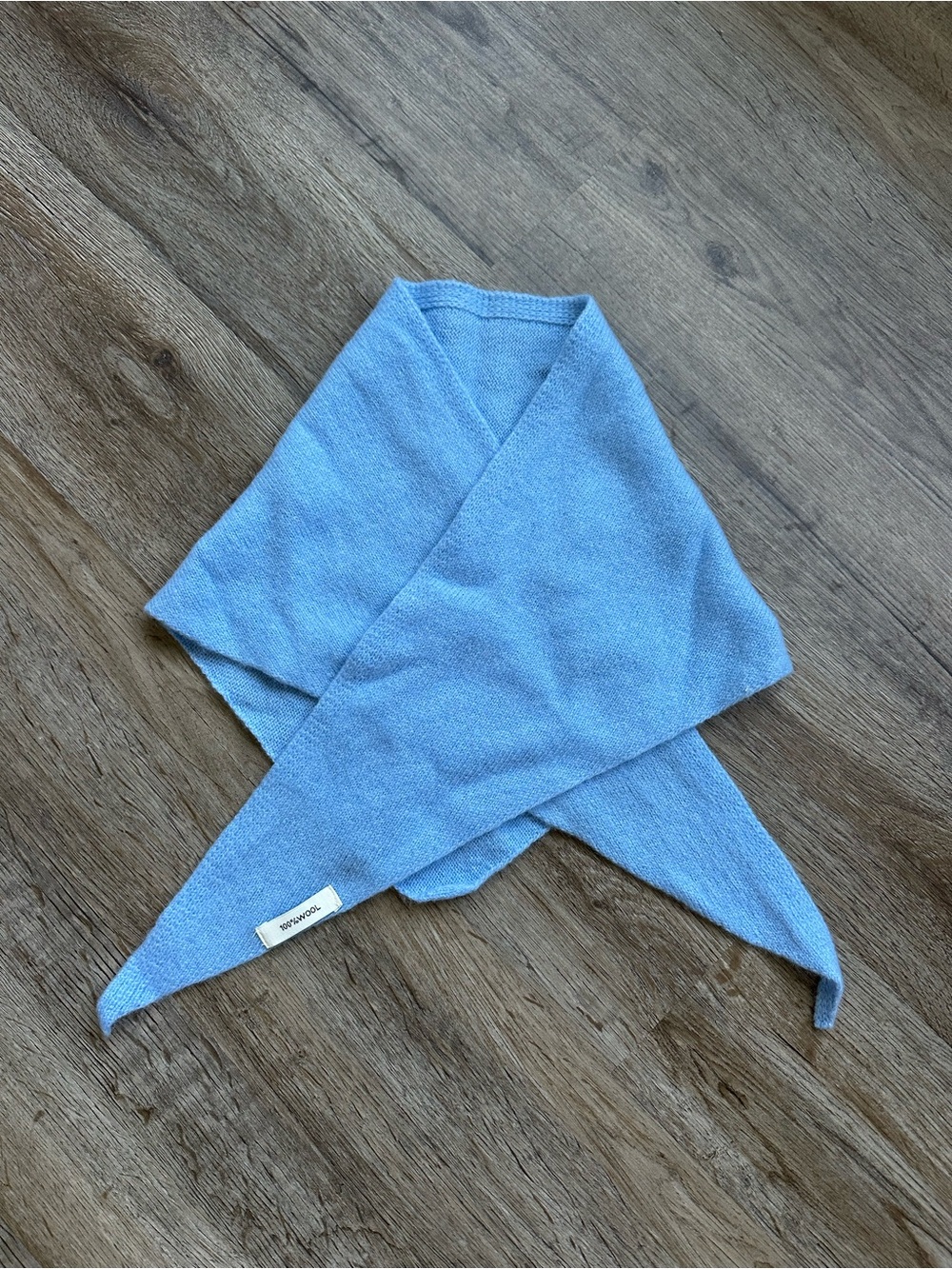 Wool Blue Triangle Scarf